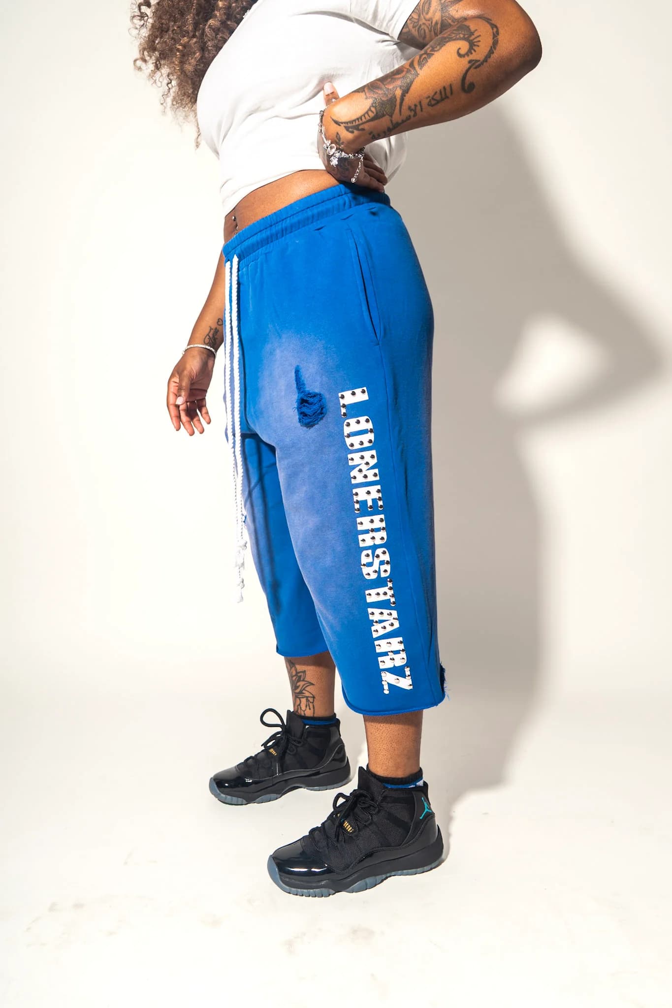 LONERSTARZ 3/4 Capris in Blue
